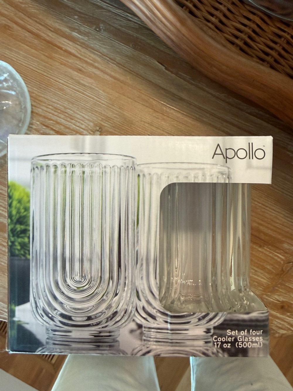 Apollo Clear Ribbed Cooler Glasses - Set of 4